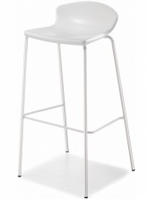 Easy Bar Stool C493WWH. Painted White Frame. White Or Black Shell. Chrome Frame Available